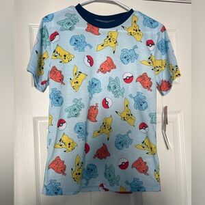 NWT Pokemon Kids Short Sleeve Tee - Blue with Multicolor Characters